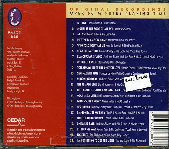 Glenn Miller & His Orchestra, Andrews Sisters, Lionel Hampton Orchestra, Etc. - G.I. Jive (CD)