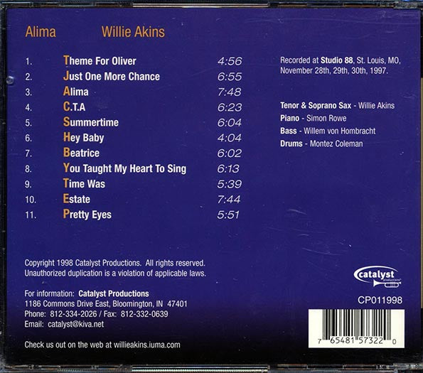 Willie Akins - Alima (CD)