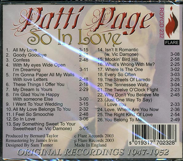 Patti Page - So In Love (CD)