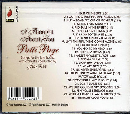 Patti Page - I Thought About You (CD)
