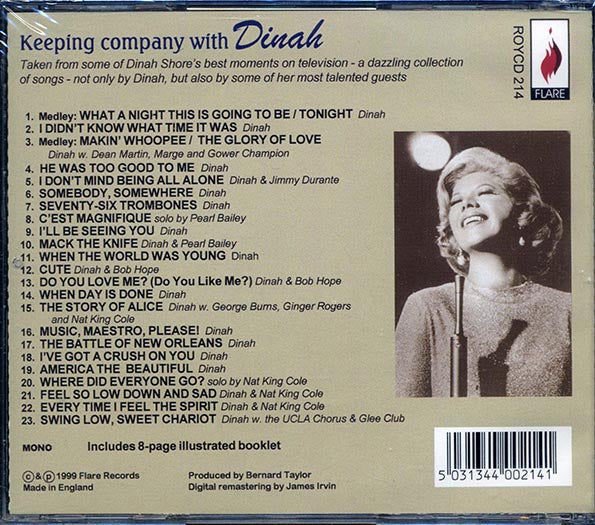 Dinah Shore - Keeping Company With Dinah (CD)