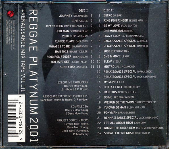 Capleton, Sizzla, Buju Banton, Etc. - Reggae Platynum 2001 + Renaissance Mix Volume 3 (35 tracks) (CD)