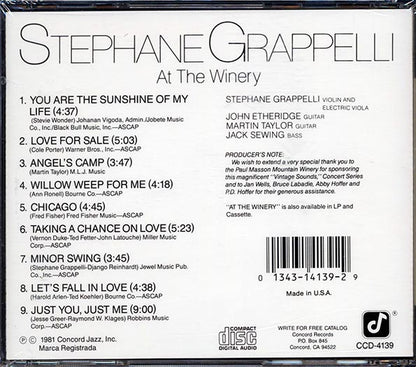 Stephane Grappelli - At The Winery (CD)