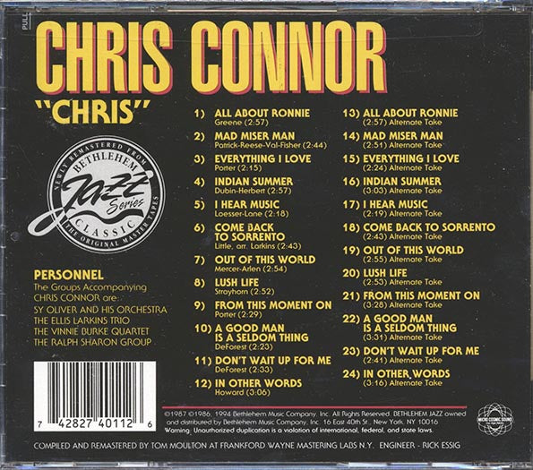 Chris Connor - Chris (CD)
