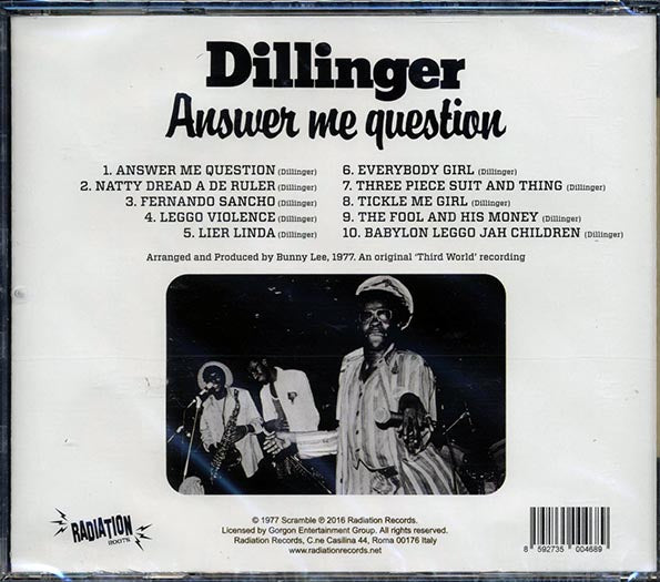 Dillinger - Answer Me Question (CD)