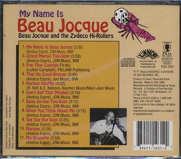 Beau Jocque & The Zydeco Hi-Rollers - My Name Is Beau Jocque (CD)