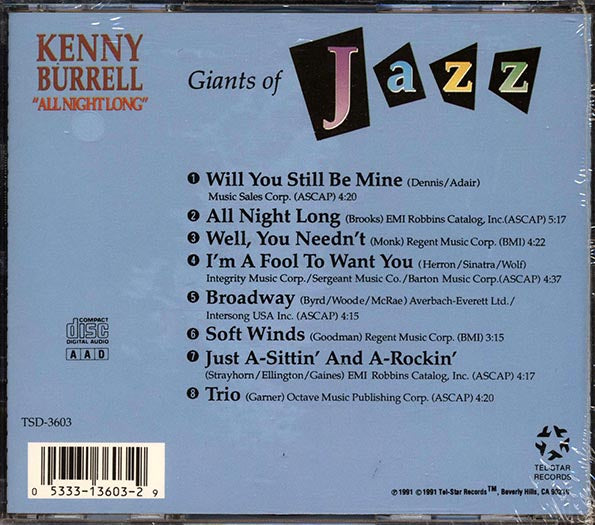 Kenny Burrell - All Night Long (CD)