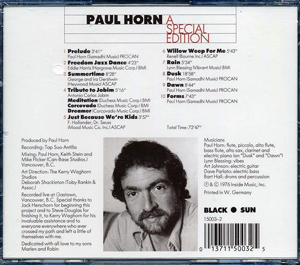 Paul Horn - A Special Edition (CD)