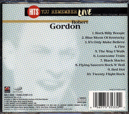 Robert Gordon - Hits You Remember: Live (CD)