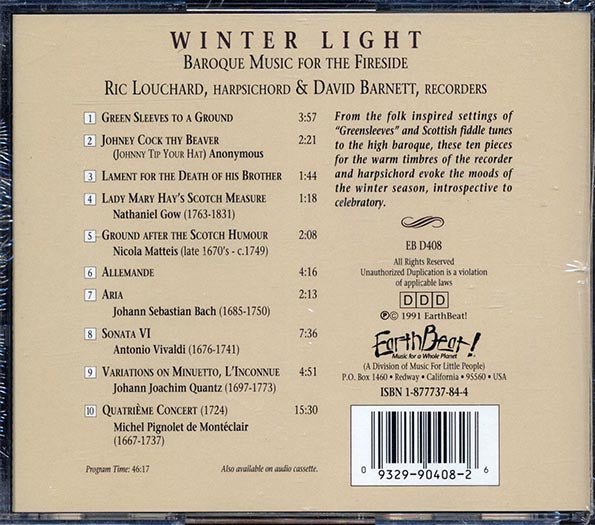 Ric Louchard, David Barnett - Winter Light: Baroque Music For The Fireside (CD)