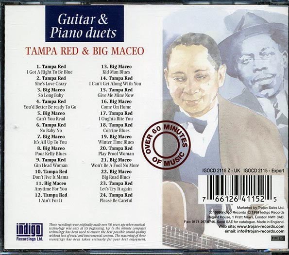 Tampa Red, Big Maceo - Guitar And Piano Duets (CD)