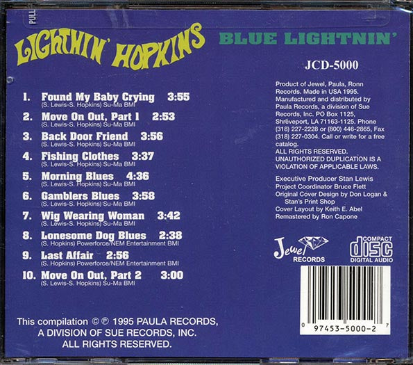 Lightnin' Hopkins - Blue Lightnin': The Legendary Lightnin' Hopkins (CD)