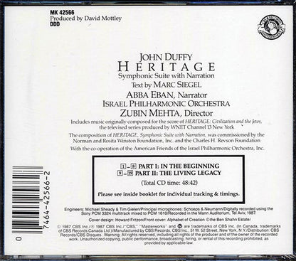 John Duffy, Israel Philharmonic Orchestra, Zubin Mehta - Heritage (CD)