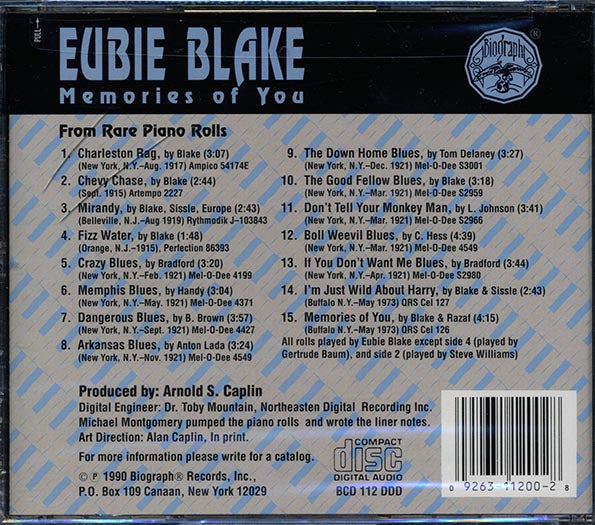 Eubie Blake - Memories Of You (CD)