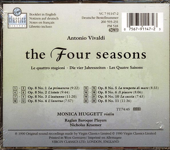Monica Huggett, Raglan Baroque Players, Nicholas Kraemer - Vivaldi: The Four Seasons (CD)
