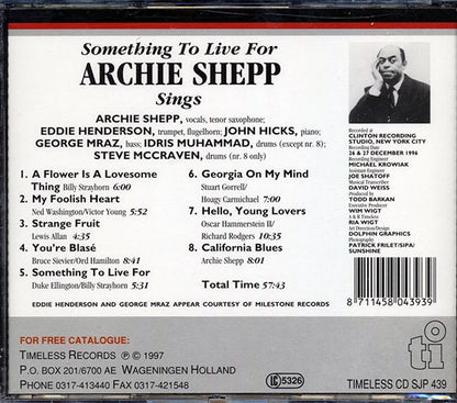 Archie Shepp - Something To Live For (CD)