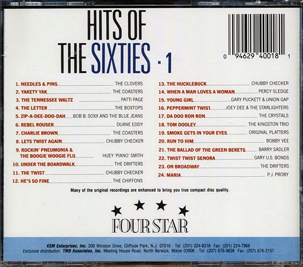 The Clovers, The Coasters, The Box Tops, Duane Eddy, Etc. - Hits Of The Sixties Volume 1 (CD)