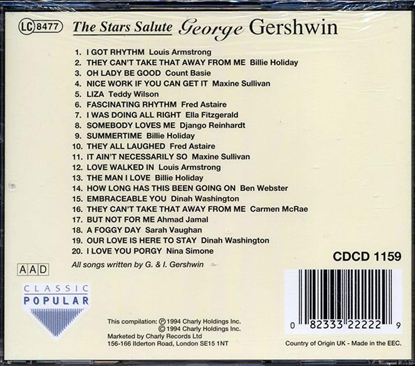 Louis Armstrong, Billie Holiday, Count Basie, Etc. - The Stars Salute George Gershwin (CD)