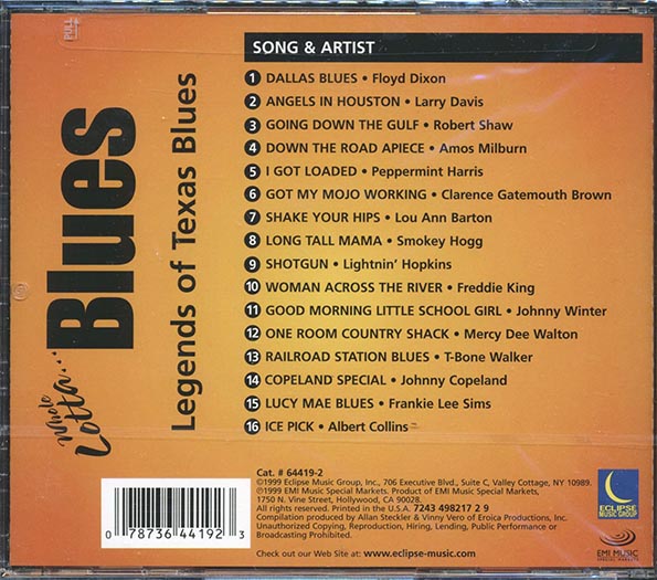 Floyd Dixon, Lightnin' Hopkins, Johnny Winter, Etc. - Legends Of Texas Blues: Whole Lotta Blues (CD)