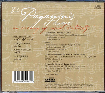 Mela Tenenbaum, Alex Tenenbaum, Dorothy Lawson, Paul Bernard, Paganini - The Paganinis At Home (CD)