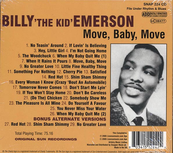 Billy The Kid Emerson - Move, Baby, Move (CD)