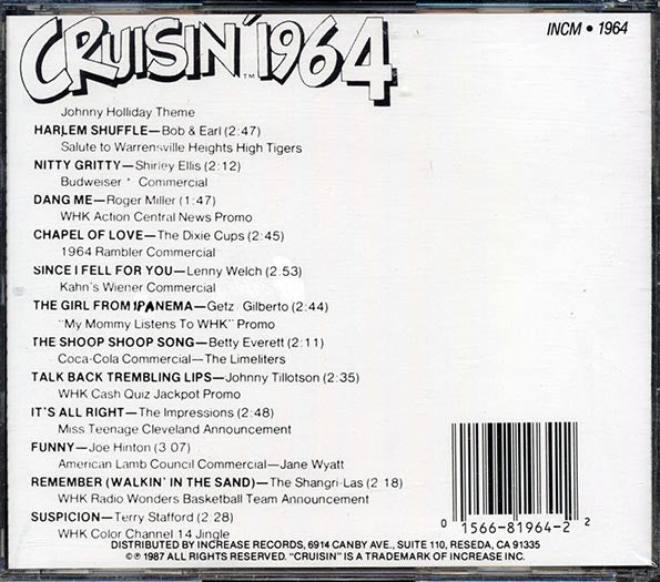 Bob & Earl, Shirley Ellis, Roger Miller, Etc. - Cruisin' 1964 (CD)