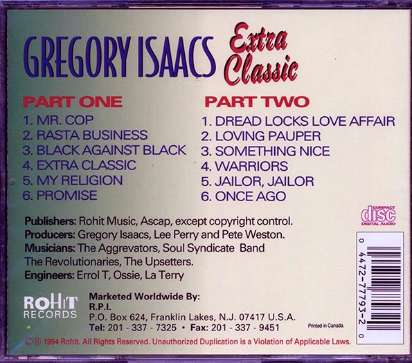Gregory Isaacs - Extra Classic (CD)