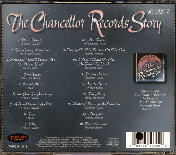 Frankie Avalon, Peter De Angelis, Jodie Sands, Fabian, The Four Dates - The Chancellor Record Story Volume 2 (CD)