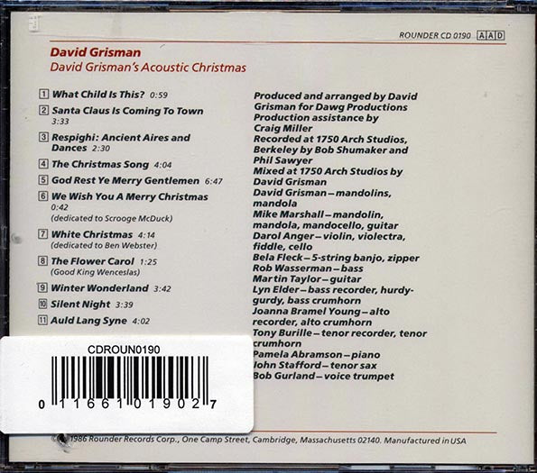 David Grisman - David Grisman's Acoustic Christmas (CD)