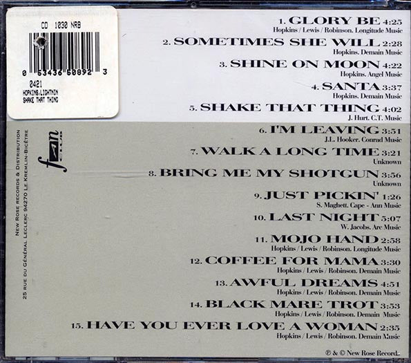 Lightnin' Hopkins - Shake That Thing (CD)