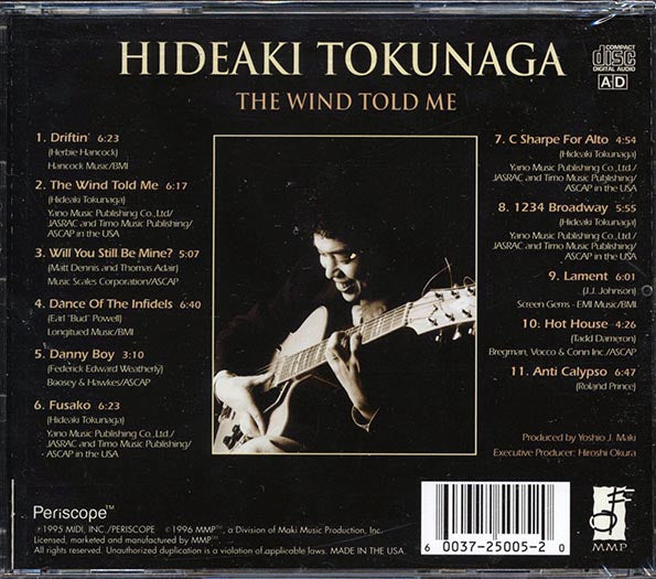 Hideaki Tokunaga - The Wind Told Me (CD)