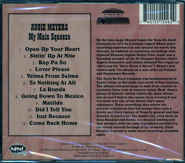 Augie Meyers - My Main Squeeze (CD)