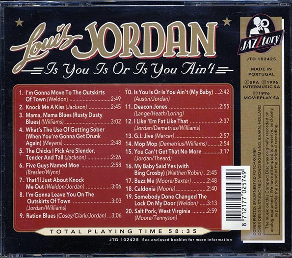 Louis Jordan - Is You Is Or Is You Ain't (CD)