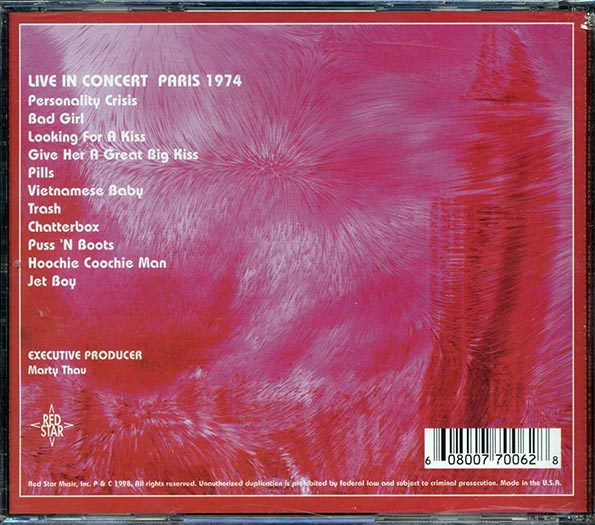 New York Dolls - Live In Concert: Paris 1974 (CD)