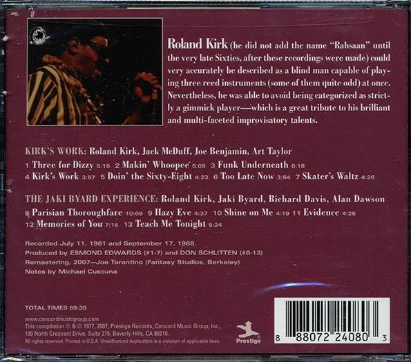 Roland Kirk - Pre-Rahsaan (CD)