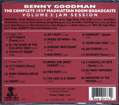 Benny Goodman - The Complete 1937 Madhattan Room Broadcasts Volume 3: Jam Session (CD)