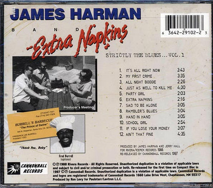 James Harman Band - Extra Napkins: Strictly The Blues Volume 1 (CD)