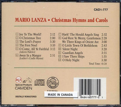 Mario Lanza - Christmas Hymns And Carols (CD)