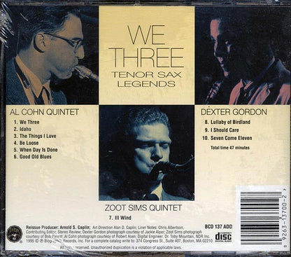 Al Cohn Quintet, Zoot Sims Quintet, Dexter Gordon - We Three: Tenor Sax Legends (CD)
