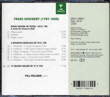 Schubert, Till Fellner - Piano Sonata D.784: 6 Moments Musicaux D.780 (CD)