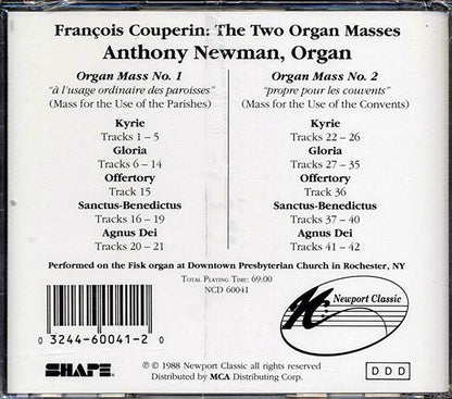 Francois Couperin, Anthony Newman - Francois Couperin: The Two Organ Masses (CD)