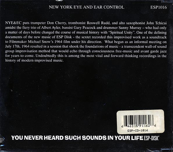 Albert Ayler, Don Cherry, John Tchicai - New York Eye And Ear Control (CD)