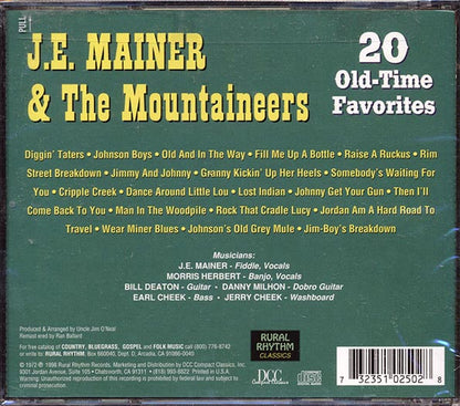 JE Mainer & The Mountaineers - 20 Old-Time Favorites (20 tracks) (CD)