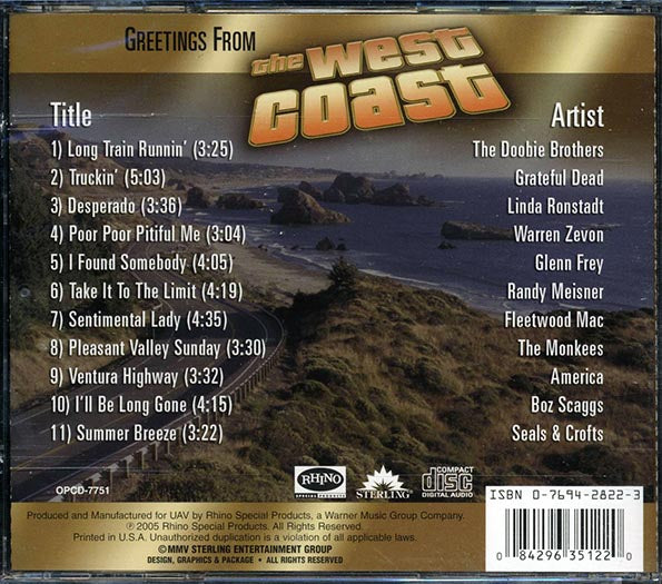 The Doobie Brothers, Grateful Dead, America, Seals & Crofts, Etc. - Greetings From The West Coast (CD)