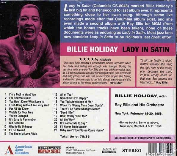 Billie Holiday - Lady In Satin (CD)