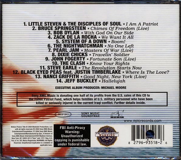 Bruce Springsteen, Bob Dylan, The Nightwatchman, Etc. - Songs And Artists That Inspired Fahrenheit 9/11 (CD)