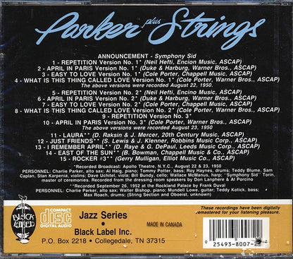 Charlie Parker Quartet - Parker Plus Strings: Charlie Parker Quartet Live In Concert (CD)