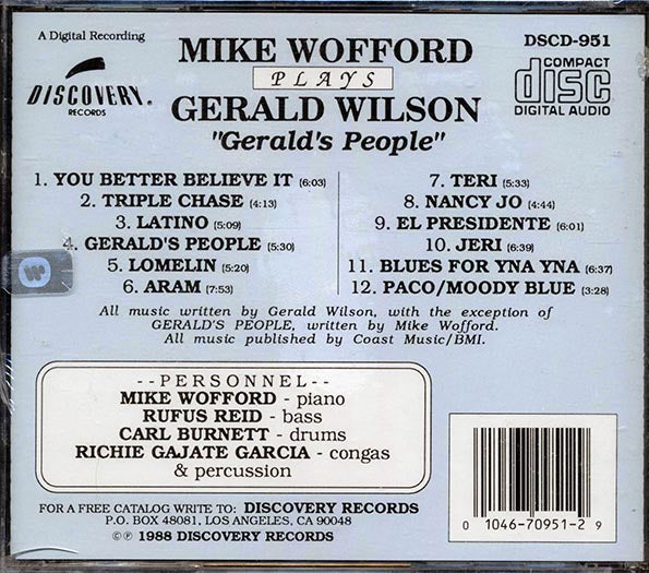 Mike Wofford - Mike Wofford Plays Gerald Wilson: Gerald's People (CD)