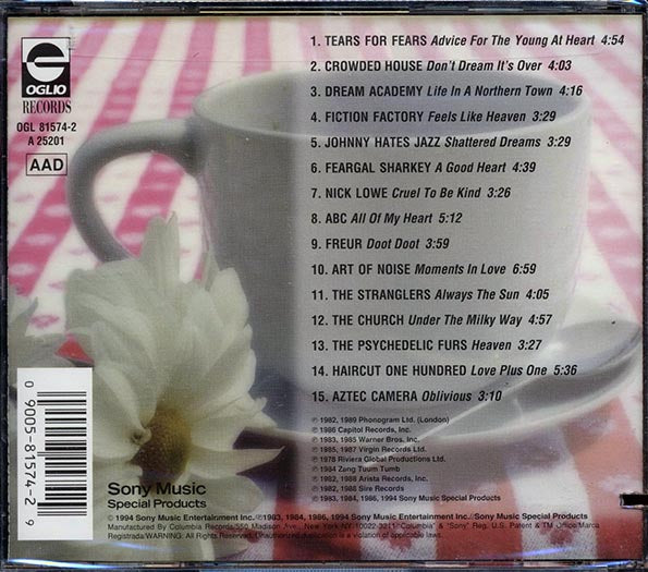 Tears For Fears, Crowded House, Nick Lowe, Etc. - Flashback Cafe Volume 1 (CD)