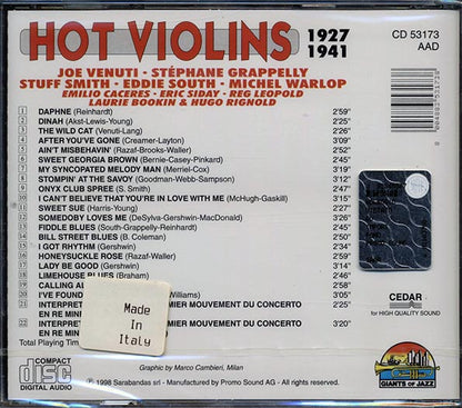 Joe Venuti, Stephane Grappelly, Stuff Smith, Etc. - Hot Violins (CD)